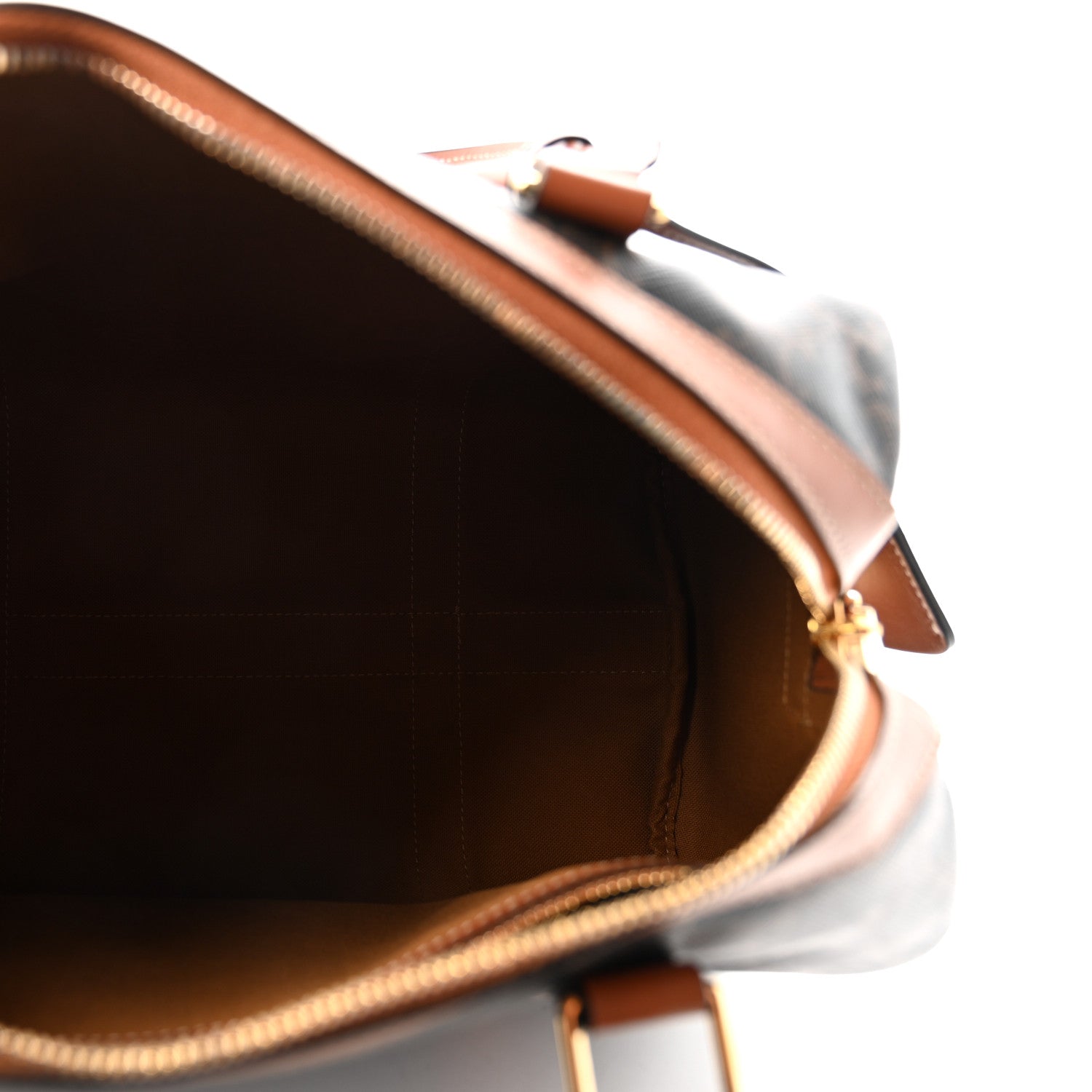 Celine Triomphe Canvas Calfskin Boston Bag Tan 5 of 10