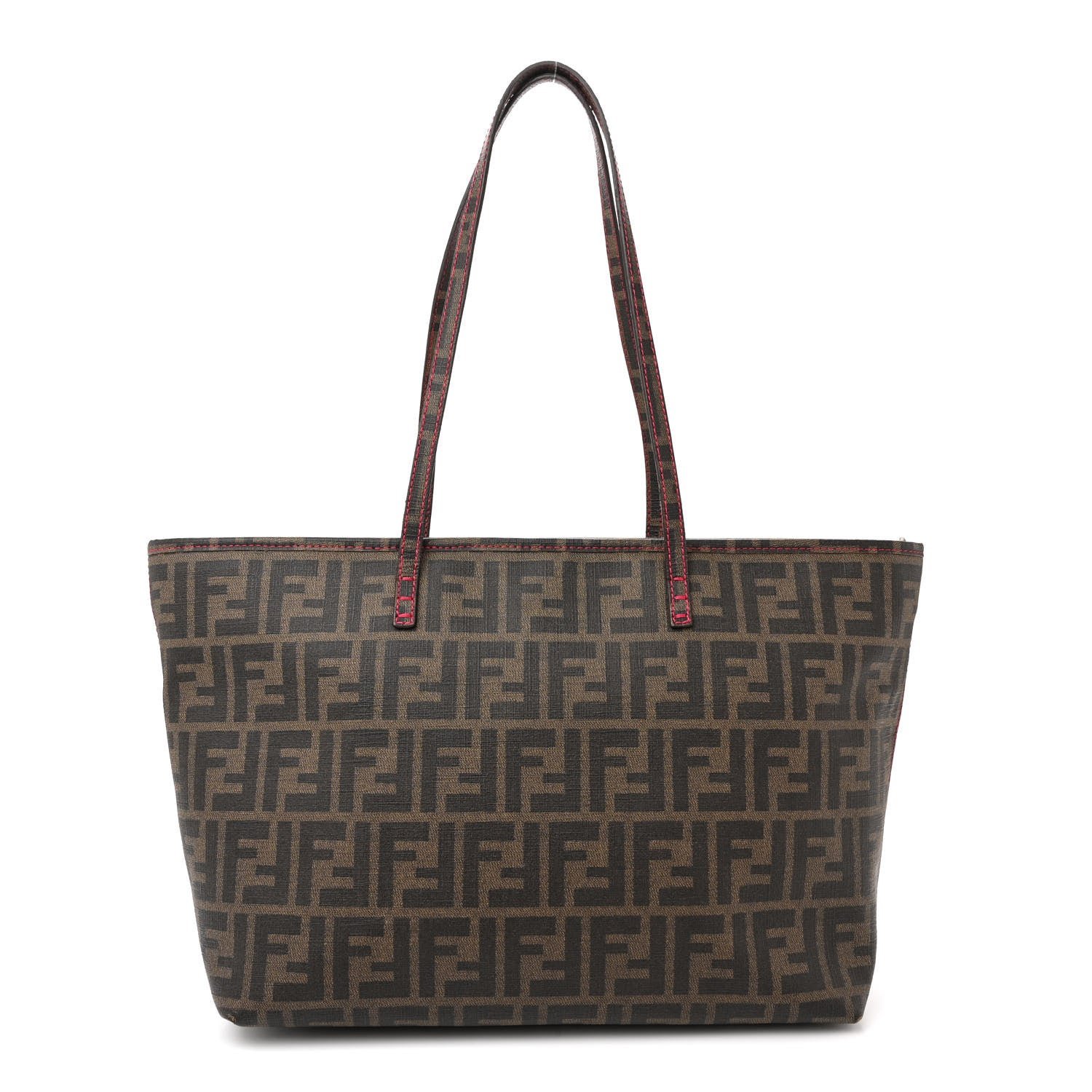 Fendi Zucca Spalmati Medium Roll Tote Tobacco Fuxia 1 of 11