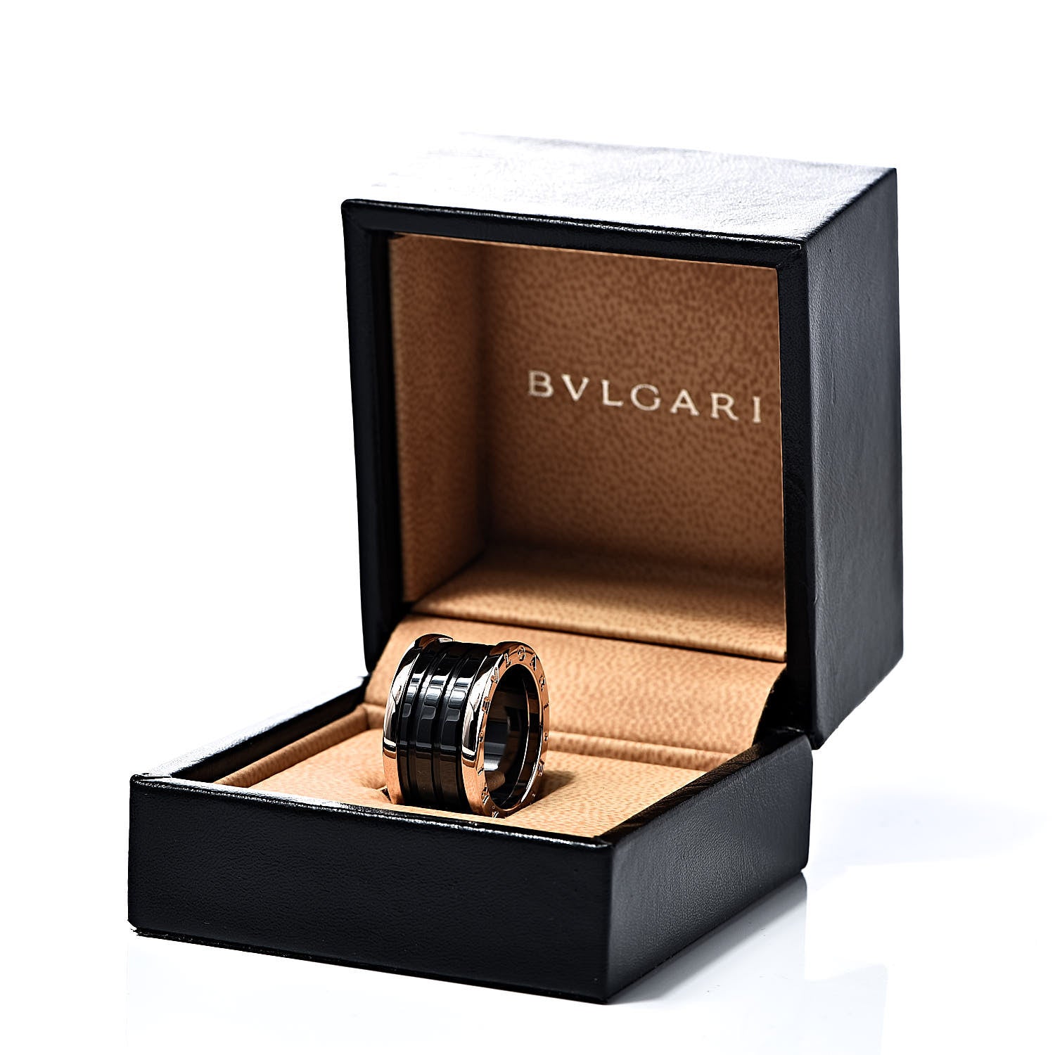 Bulgari 18K Rose Gold Black Ceramic B.Zero1 Four-Band Ring 53 6.5 6 of 6