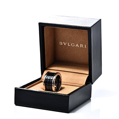 Bulgari 18K Rose Gold Black Ceramic B.Zero1 Four-Band Ring 53 6.5 6 of 6