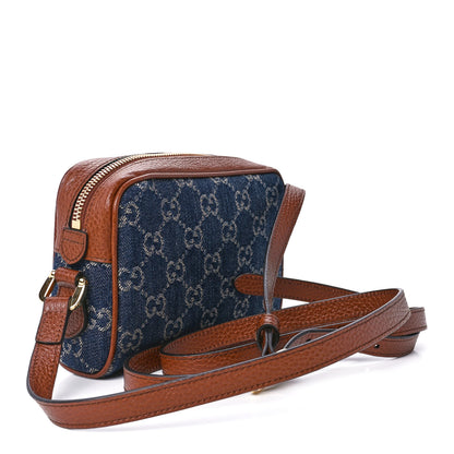 Gucci New Denim GG Monogram Dollar Calfskin Mini Ophidia Shoulder Bag Blue Tea Cuir Epilog 3 of 11