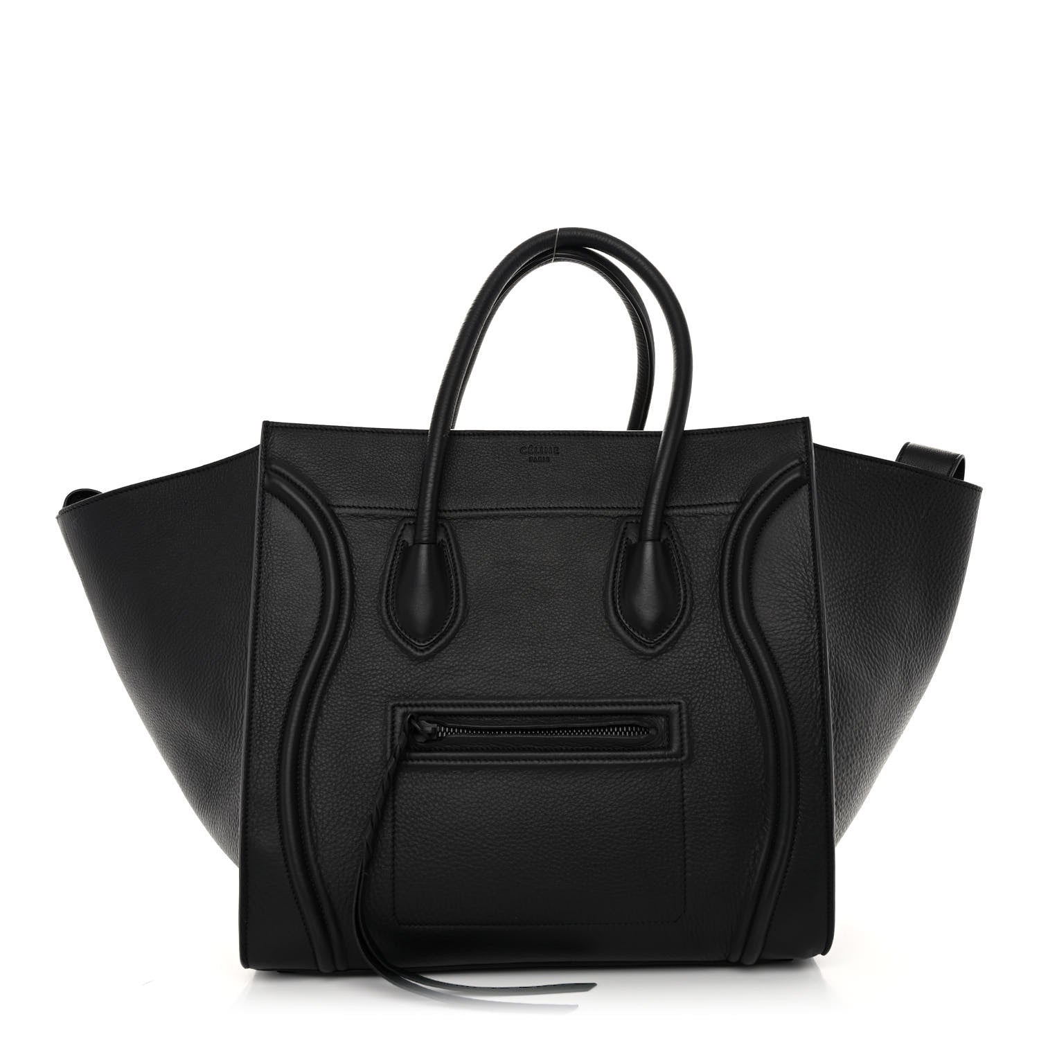 Celine Supple Calfskin Medium Phantom Luggage Black 1 of 10