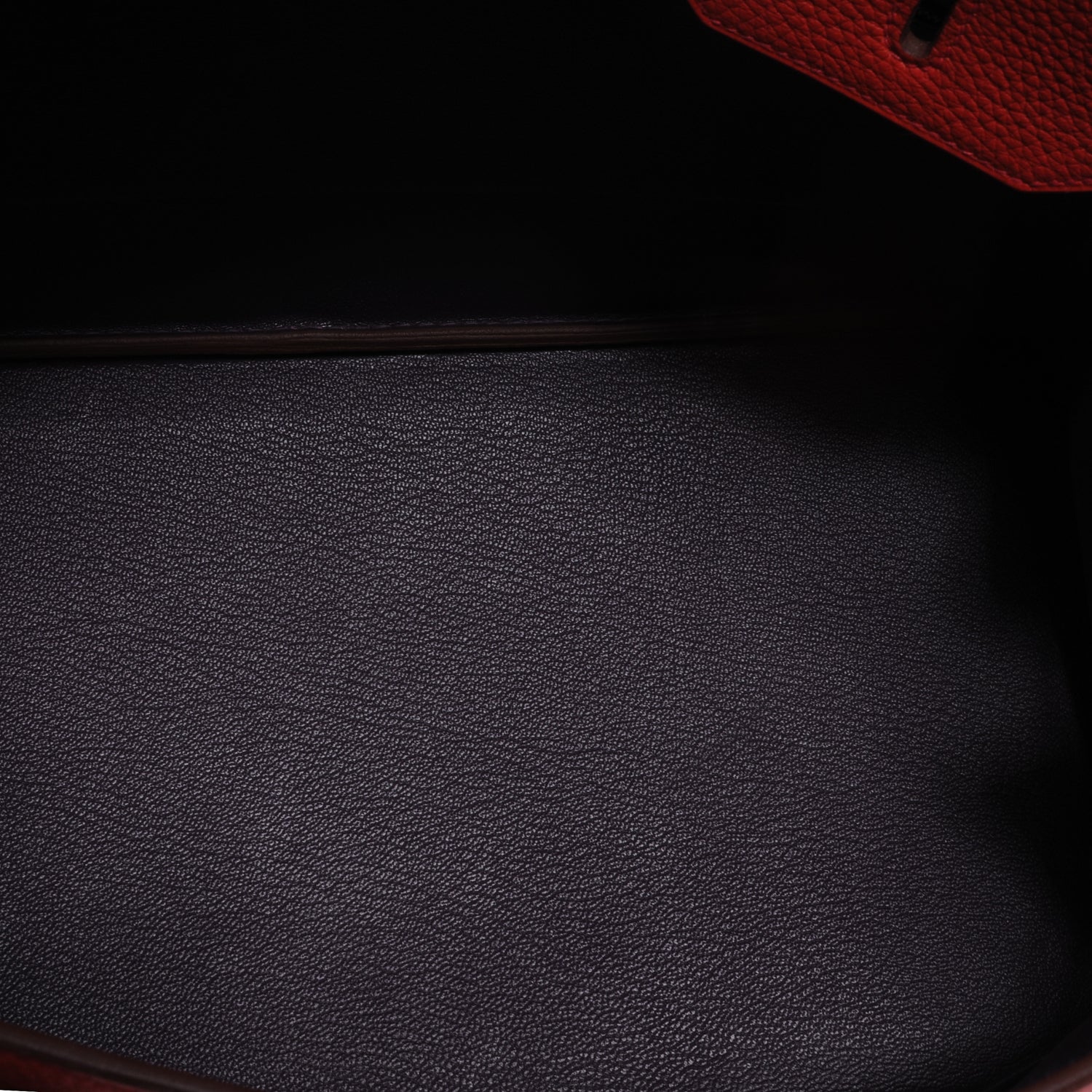 Hermes Togo Bi Color Horseshoe Birkin 35 Rouge Casaque and Raisin 9 of 13