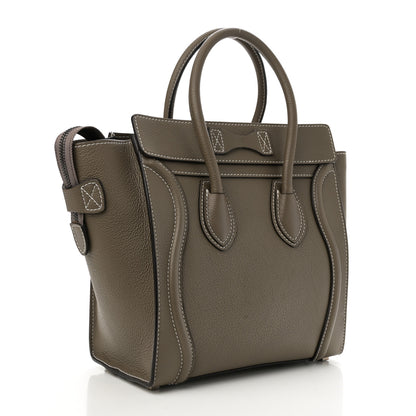 Celine Drummed Calfskin Micro Luggage Souris 3 of 9