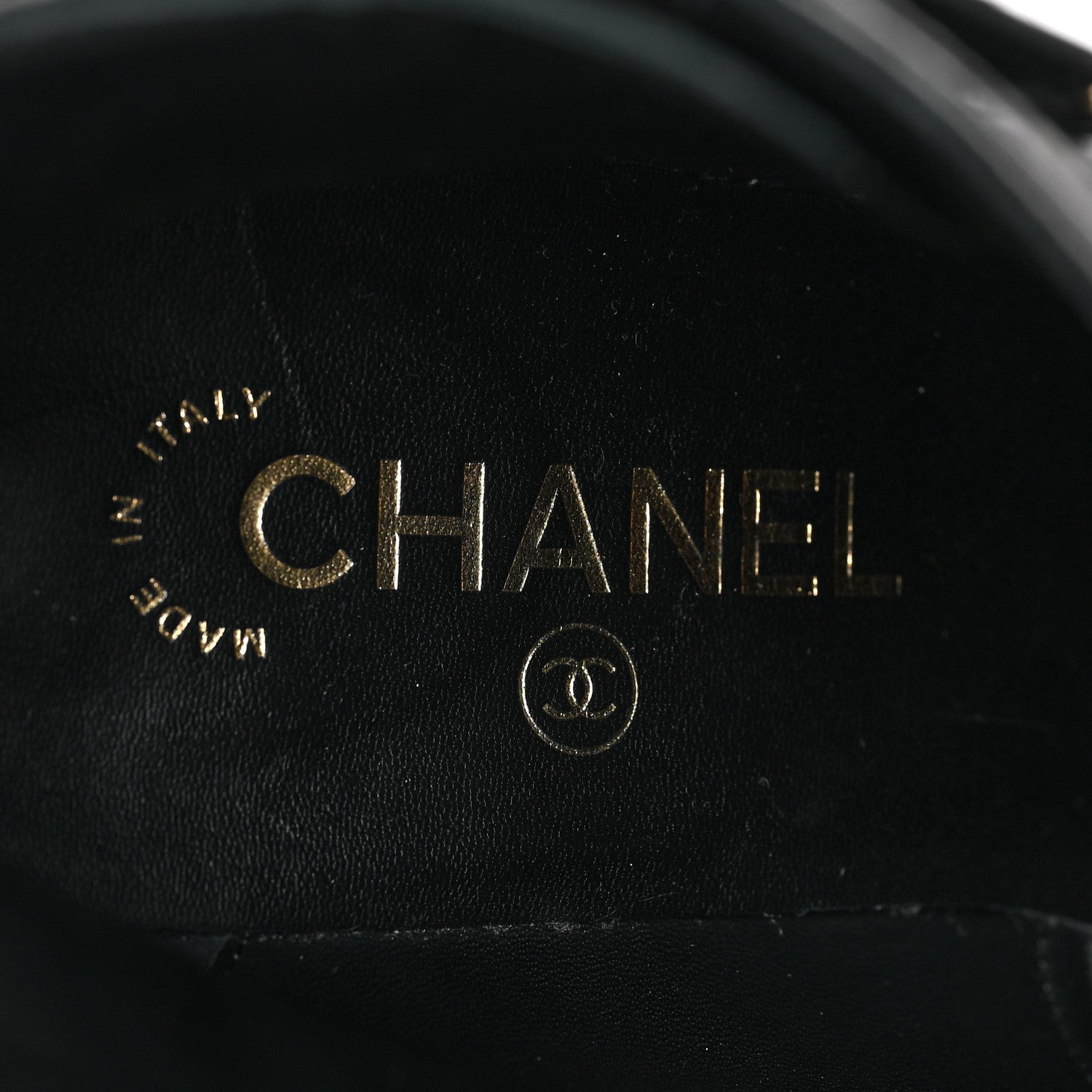 Chanel Lambskin Patent Calfskin Chain CC Short Boots 39.5 Black 6 of 9
