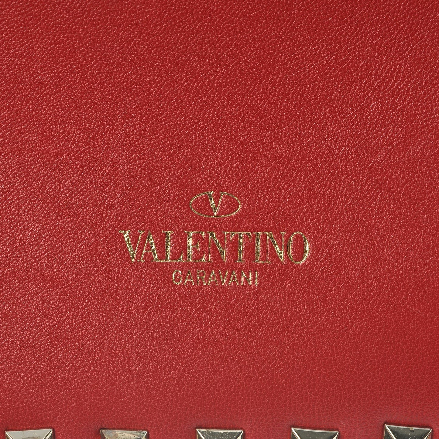 Nappa Rockstud Wristlet Clutch Rosso Valentino