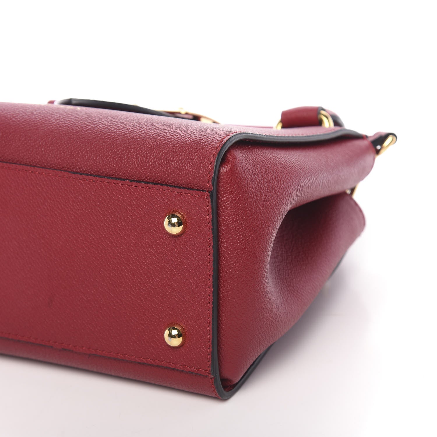 Burberry Soft Grain Calfskin Small Buckle Tote Parade Red 9 of 10
