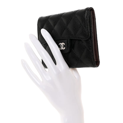 Chanel Caviar Quilted Compact Flap Wallet Black 2 of 9