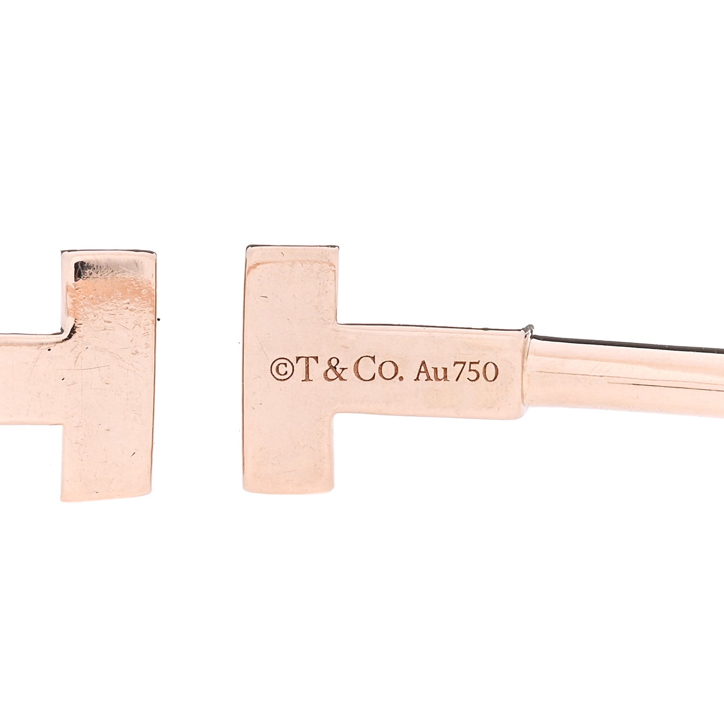 18K Rose Gold Narrow T Wire Bracelet