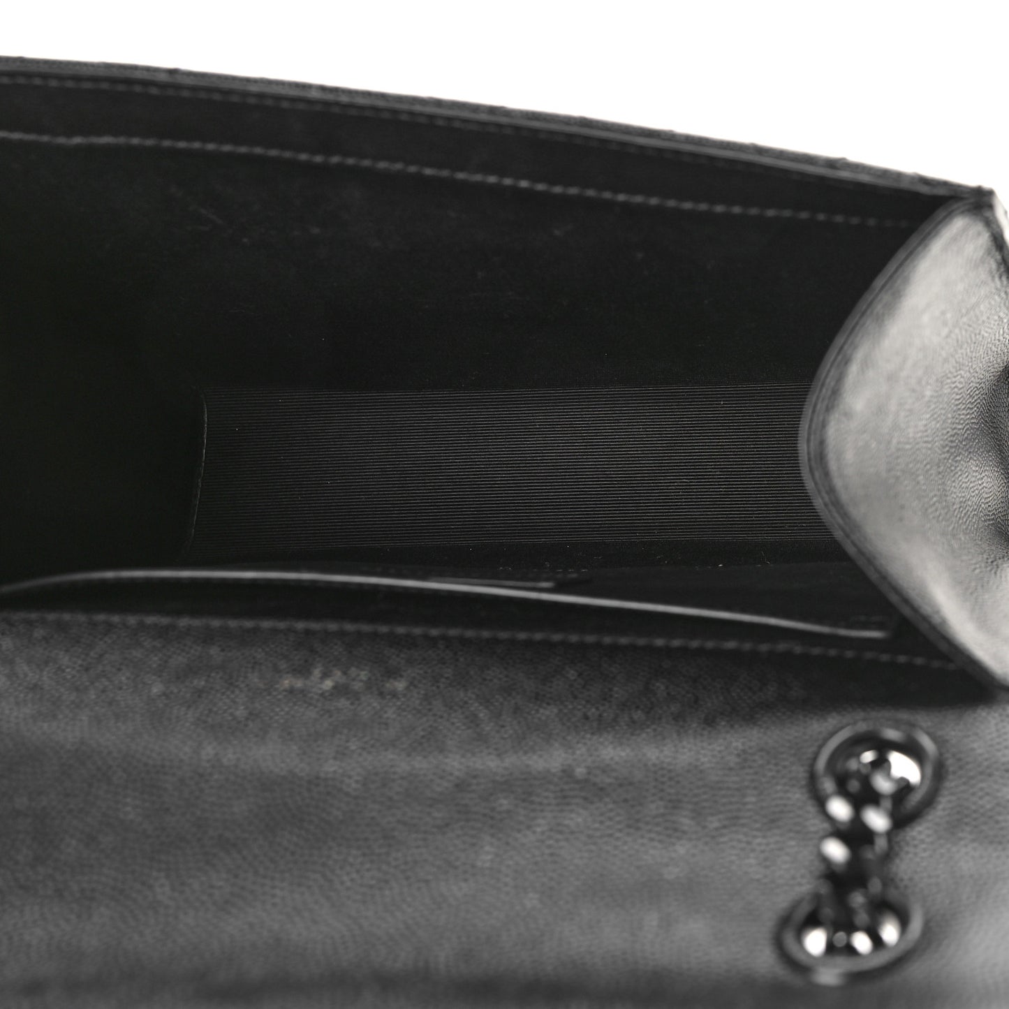 Grain De Poudre Textured Mixed Matelasse Triquilt Medium Monogram Monochrome Satchel Black