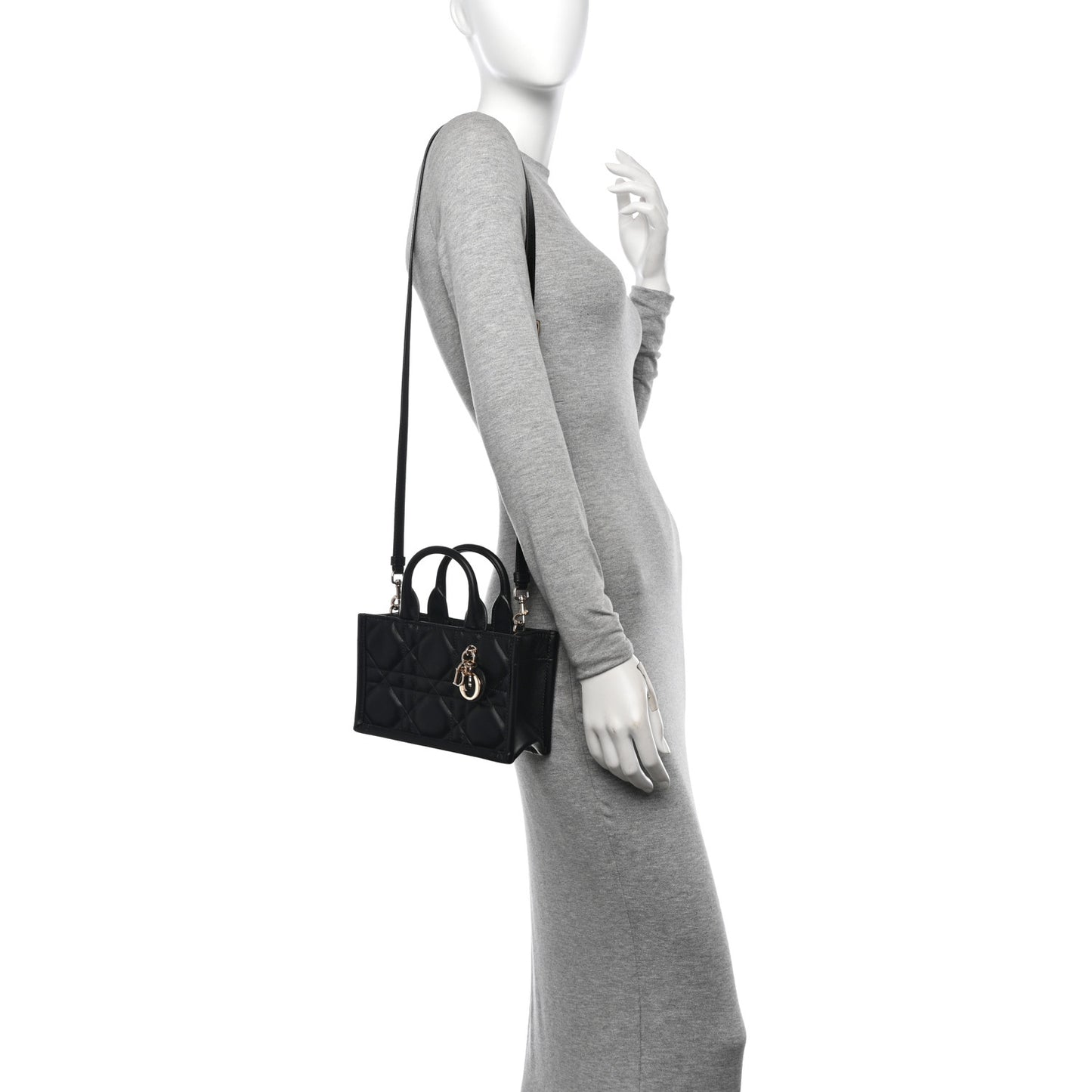 Calfskin Macrocannage Mini Book Tote Black