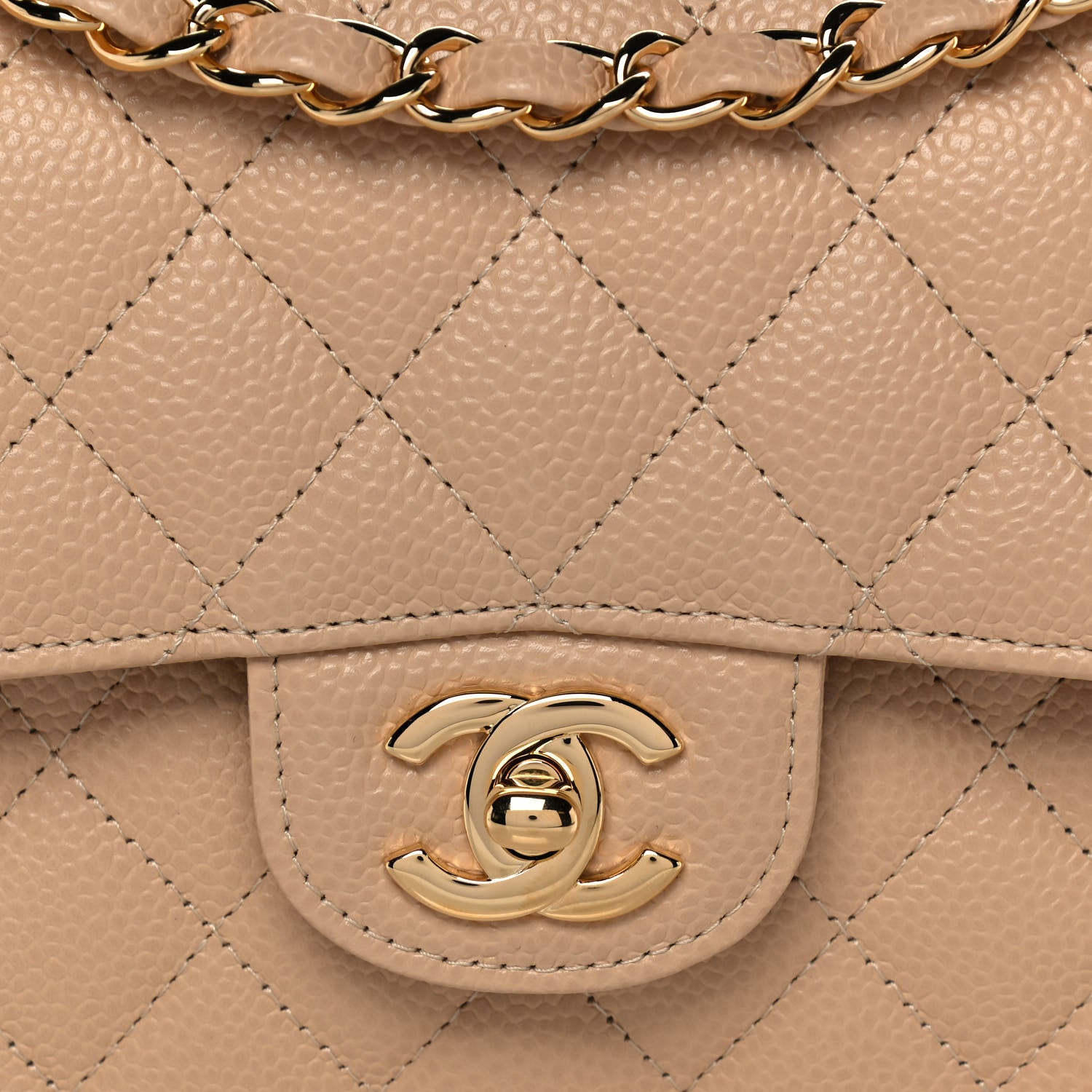 Chanel Caviar Quilted Small Double Flap Beige 8 of 12