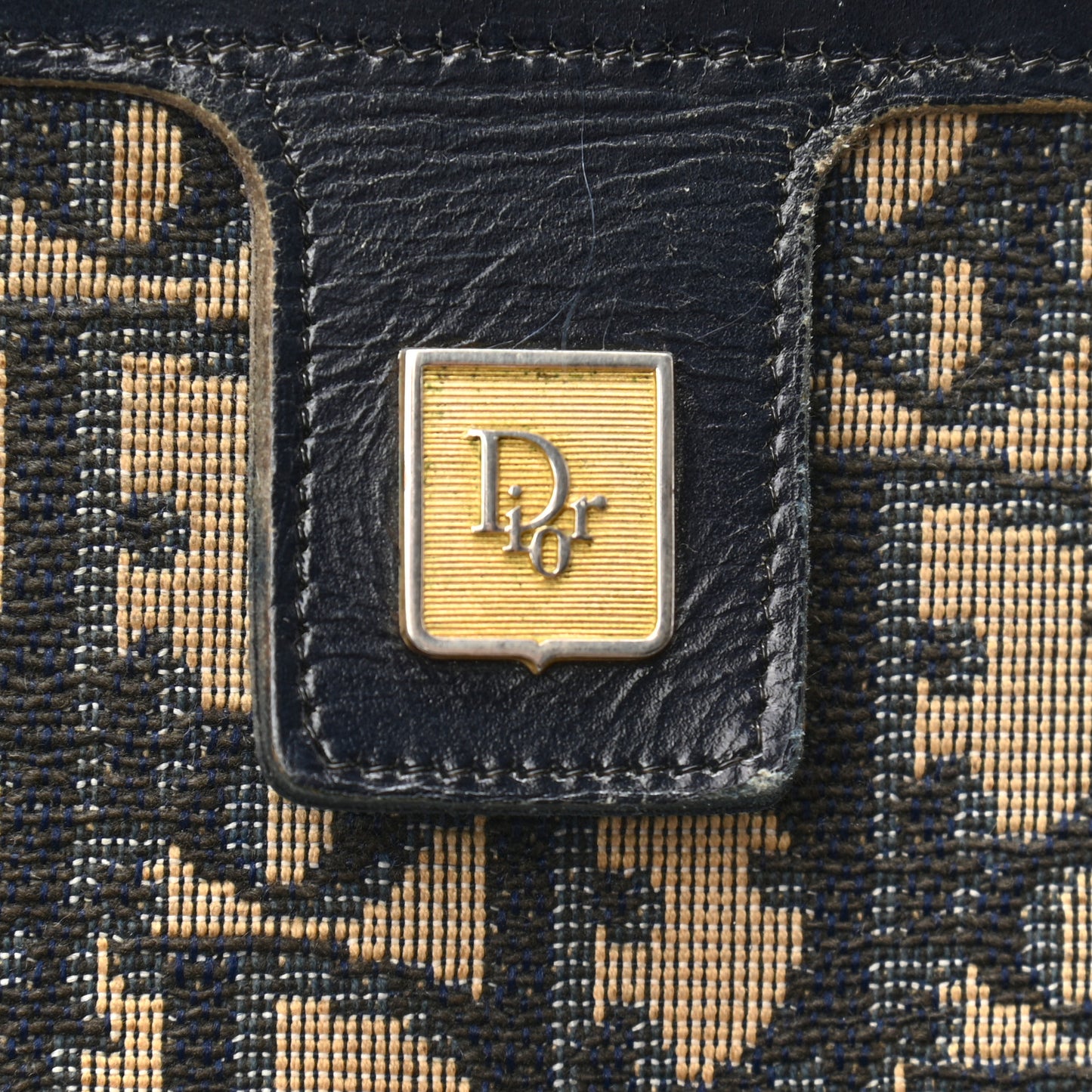 Monogram Pouch Clutch Navy Blue