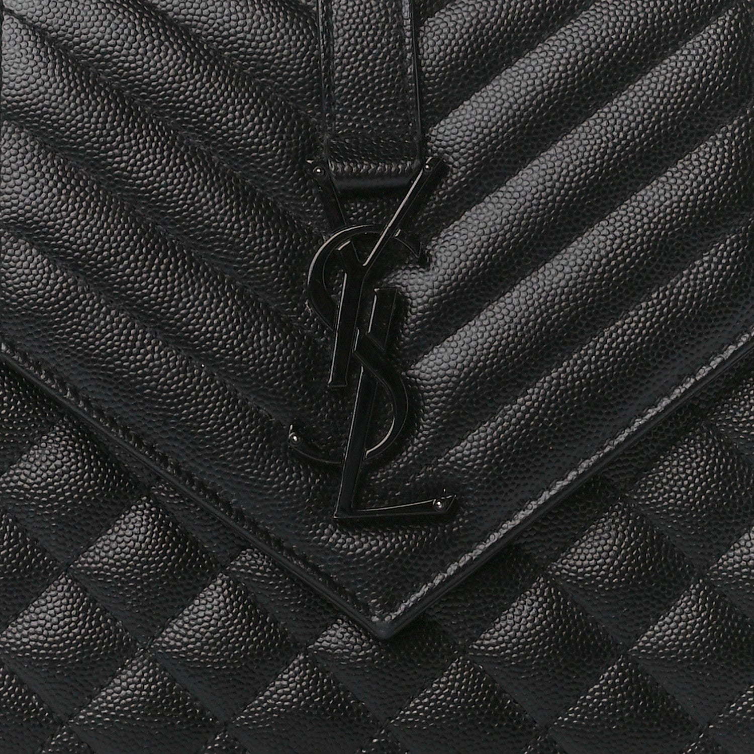 Saint Laurent Grain De Poudre Textured Mixed Matelasse Triquilt Medium Monogram Monochrome Satchel Black 10 of 12