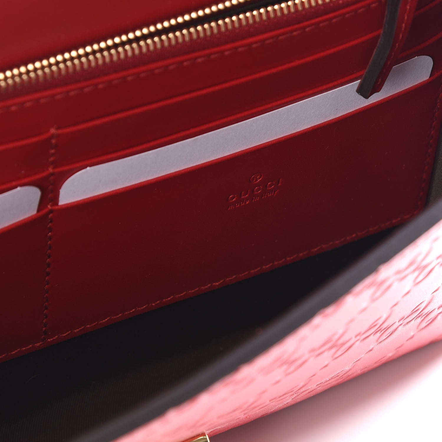 Gucci Guccissima Padlock Clutch Hibiscus Red 6 of 12