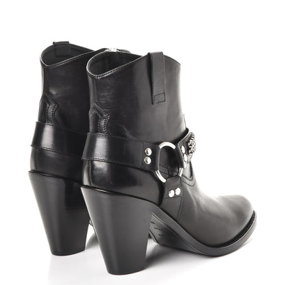 Saint Laurent Calfskin Chain Harness Curtis 80 Ankle Boots 37 Black 4 of 10