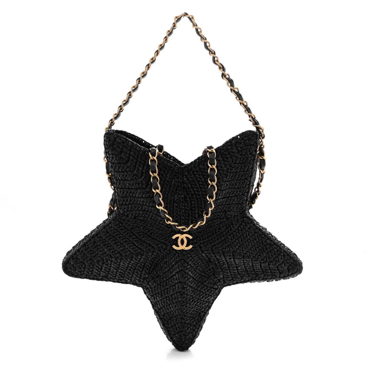 Raffia Star Coco Beach Bag Black