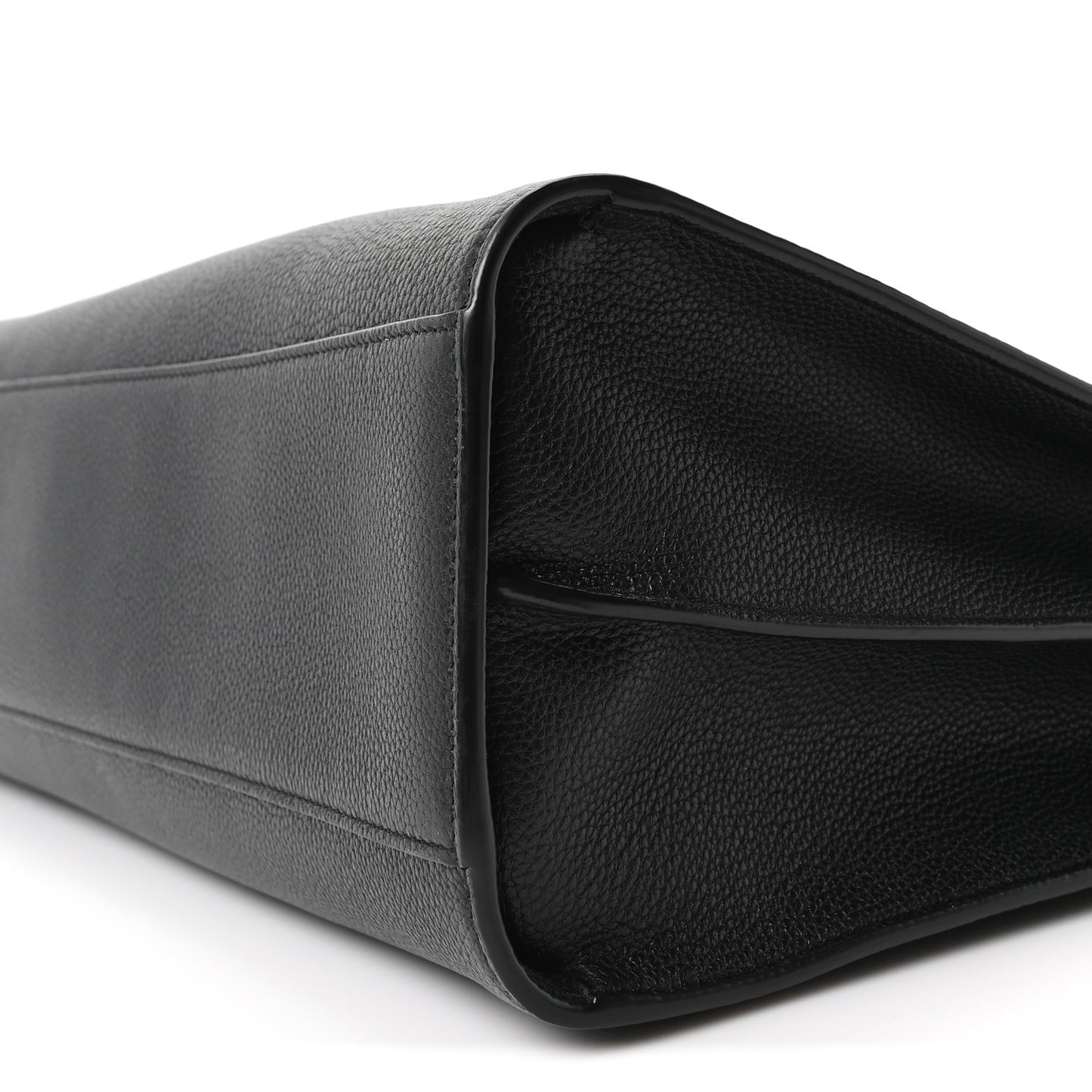 Grained Calfskin Large Thin Sac De Jour Black
