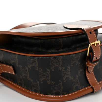 Celine Triomphe Canvas Medium Folco Bag Tan 8 of 10