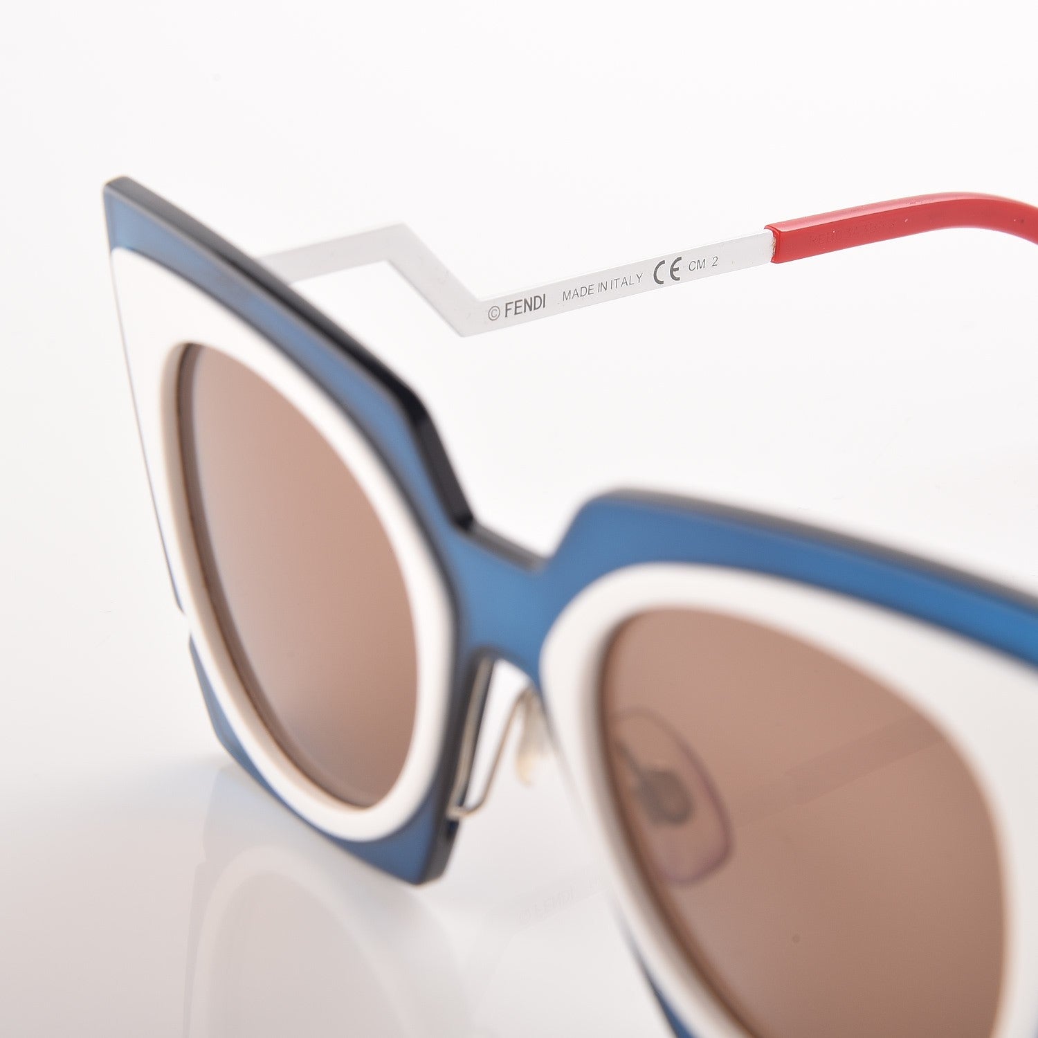 Fendi Cat Eye Orchidea Sunglasses FF 0117/S Blue White 6 of 7