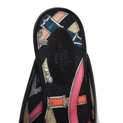 Hermes Goatskin Oz Mules 37.5 Black 6 of 8