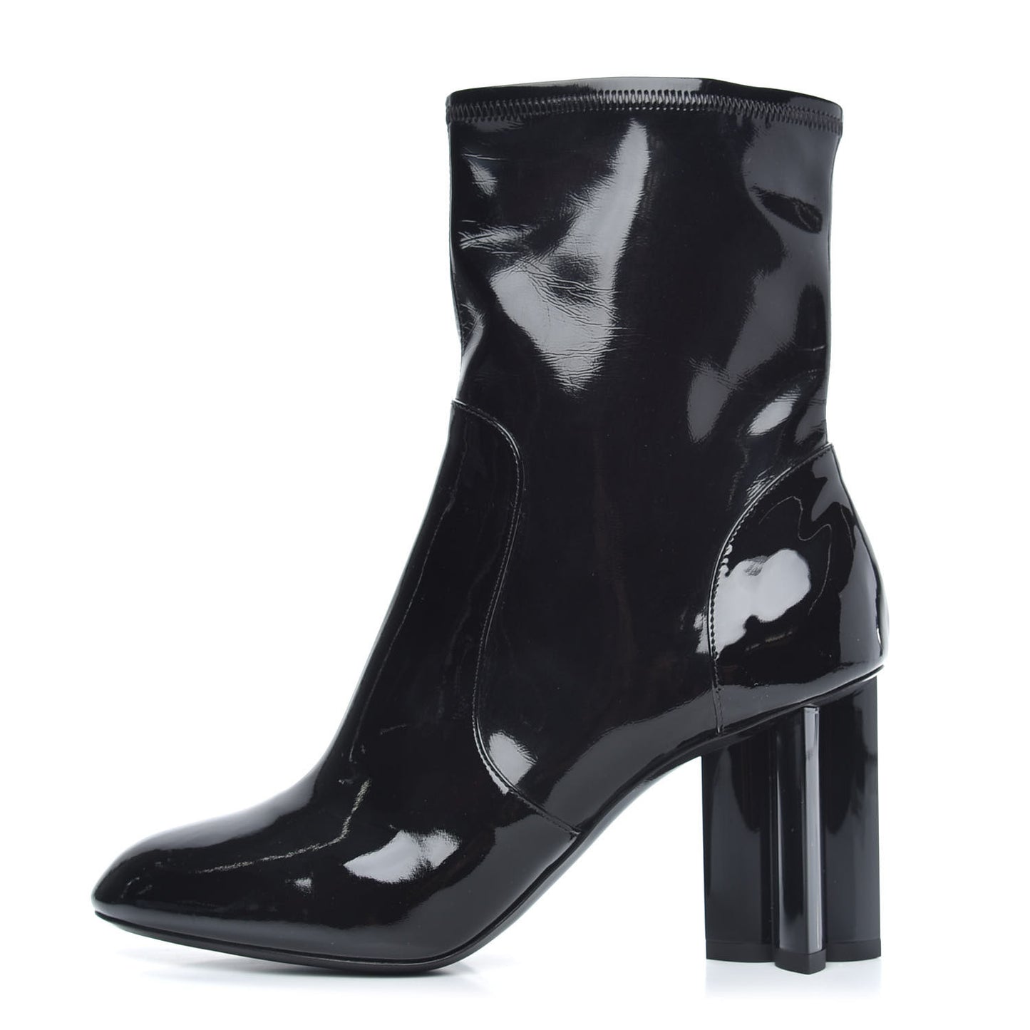 Patent Silhouette Ankle Boots 39 Black