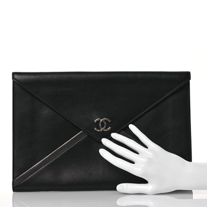 Chanel Lambskin Cocomail Envelope Clutch Black 2 of 11