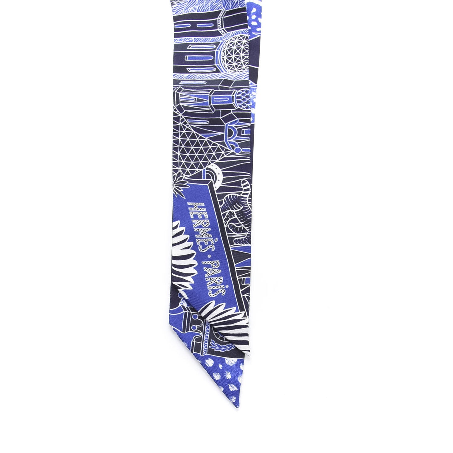 Silk Animapolis Plumetis Twilly Marine Bleu Royal