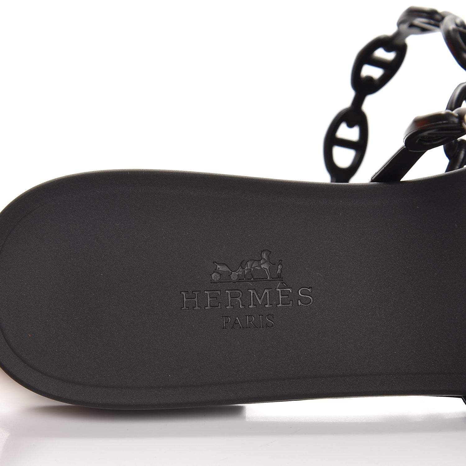 Hermes Rubber Chaine d'Ancre Rivage Sandals 36 Black 6 of 8