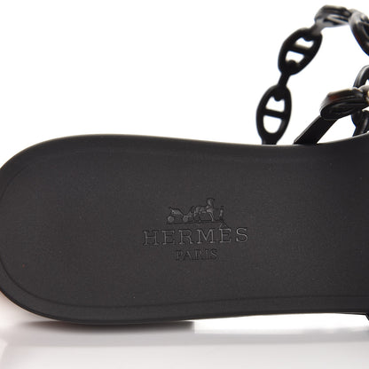 Hermes Rubber Chaine d'Ancre Rivage Sandals 36 Black 6 of 8