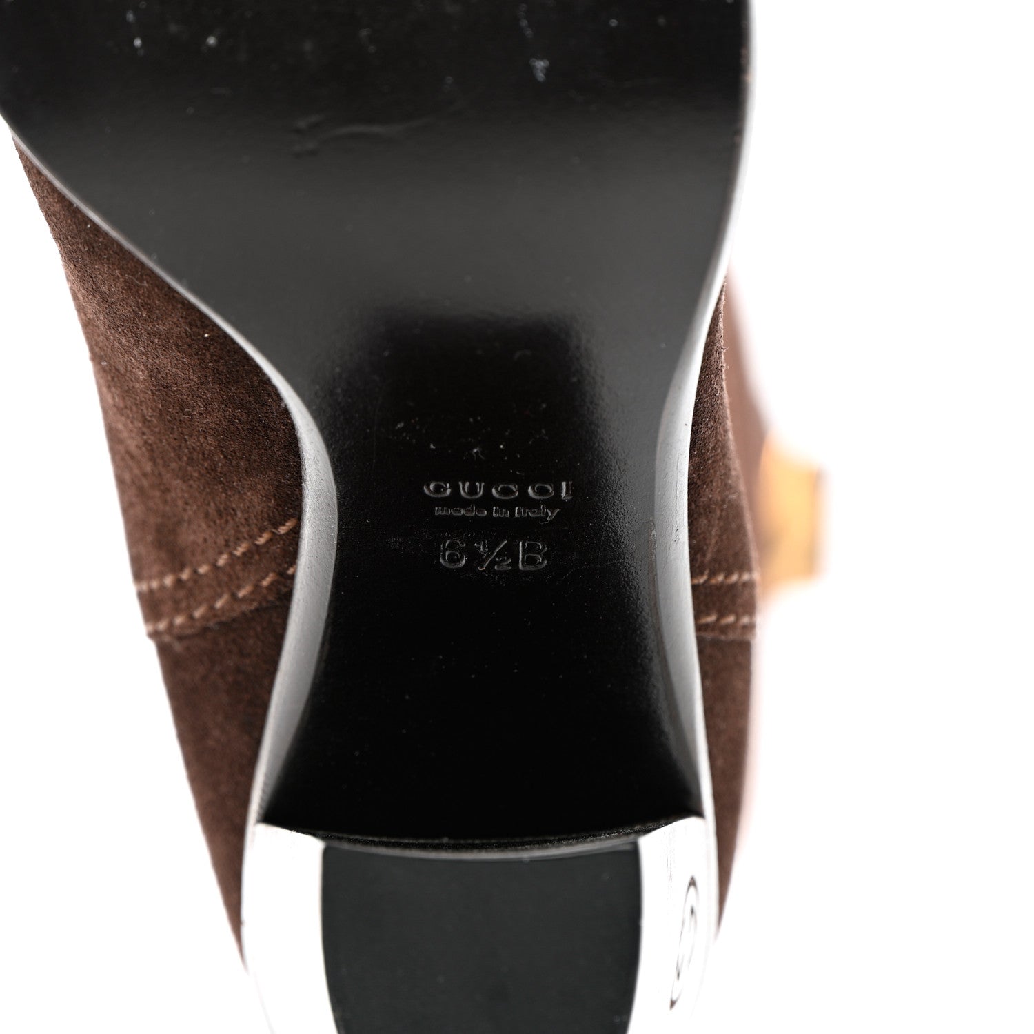Gucci Suede Knee High Boots 36.5 Brown 8 of 20