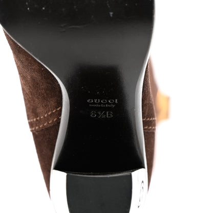 Gucci Suede Knee High Boots 36.5 Brown 8 of 20