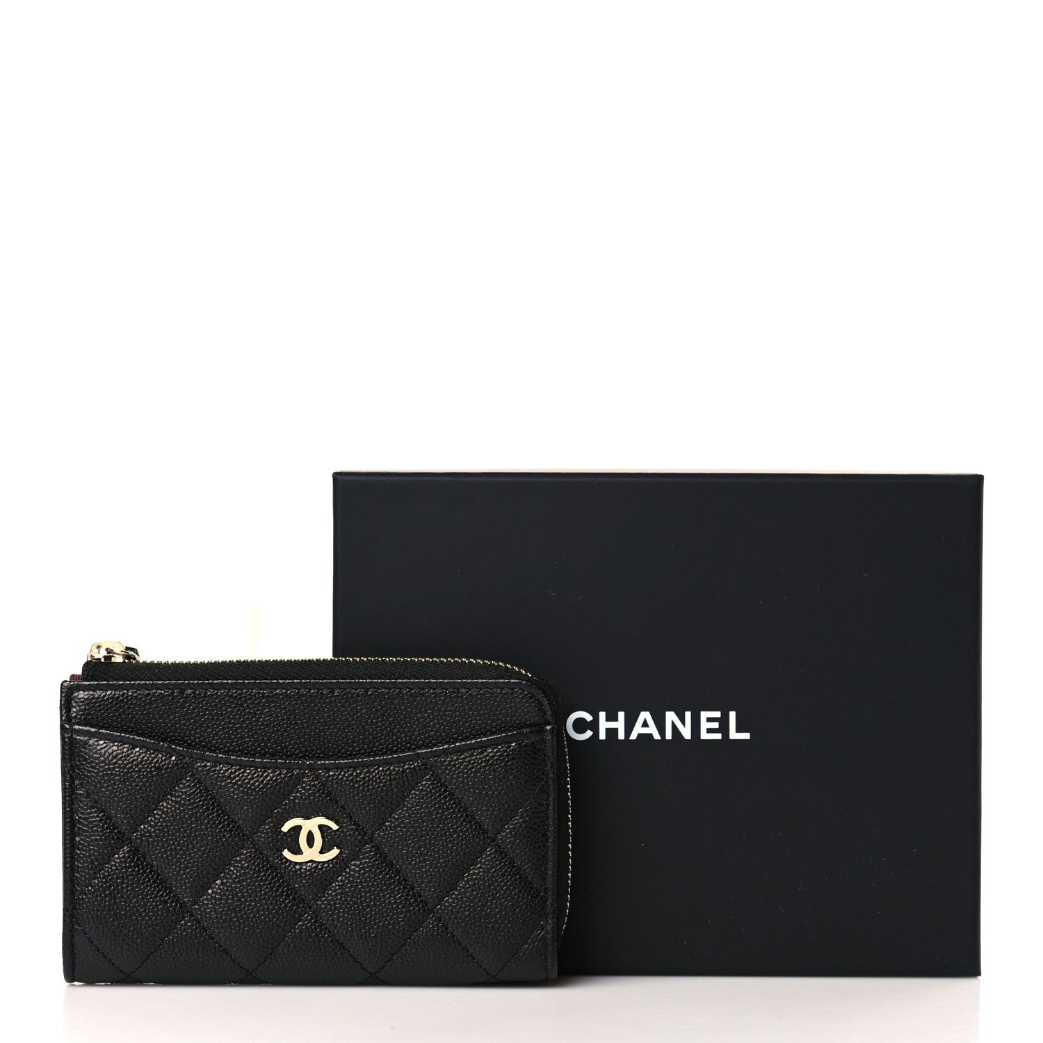 Chanel Caviar Quilted CC Zip Around Card Holder Black 15 of 15