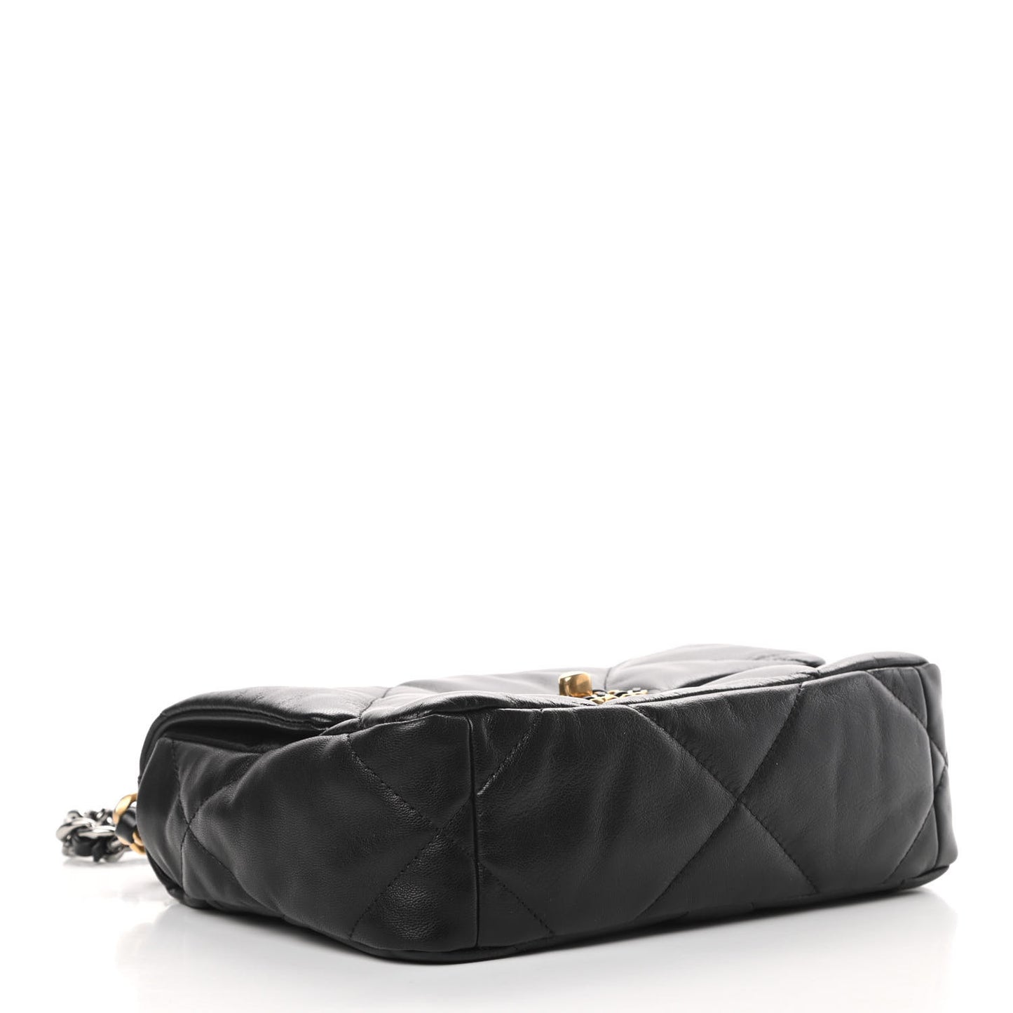 Goatskin Quilted Medium 19 Flap Black