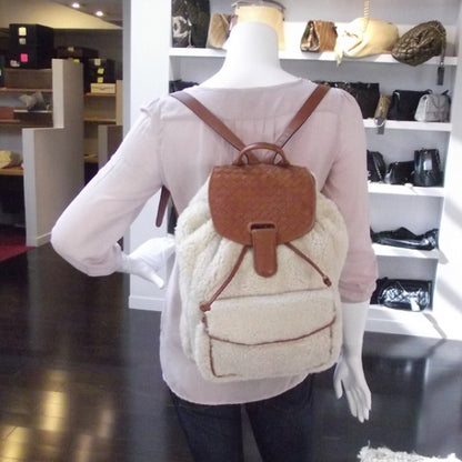 Bottega Veneta Woven Leather Wool Backpack 2 of 9