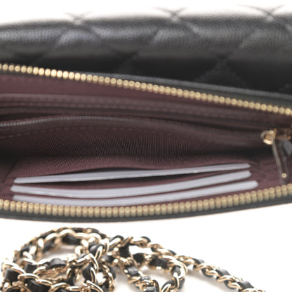 Chanel Caviar Quilted Flap Phone Holder With Chain Black 6 of 13