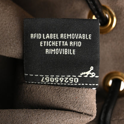 Fendi Vitello Liberty F is Fendi Bi-Color FF 1974 Embossed Mini Mon Tresor Bucket Bag Maya Black 7 of 10