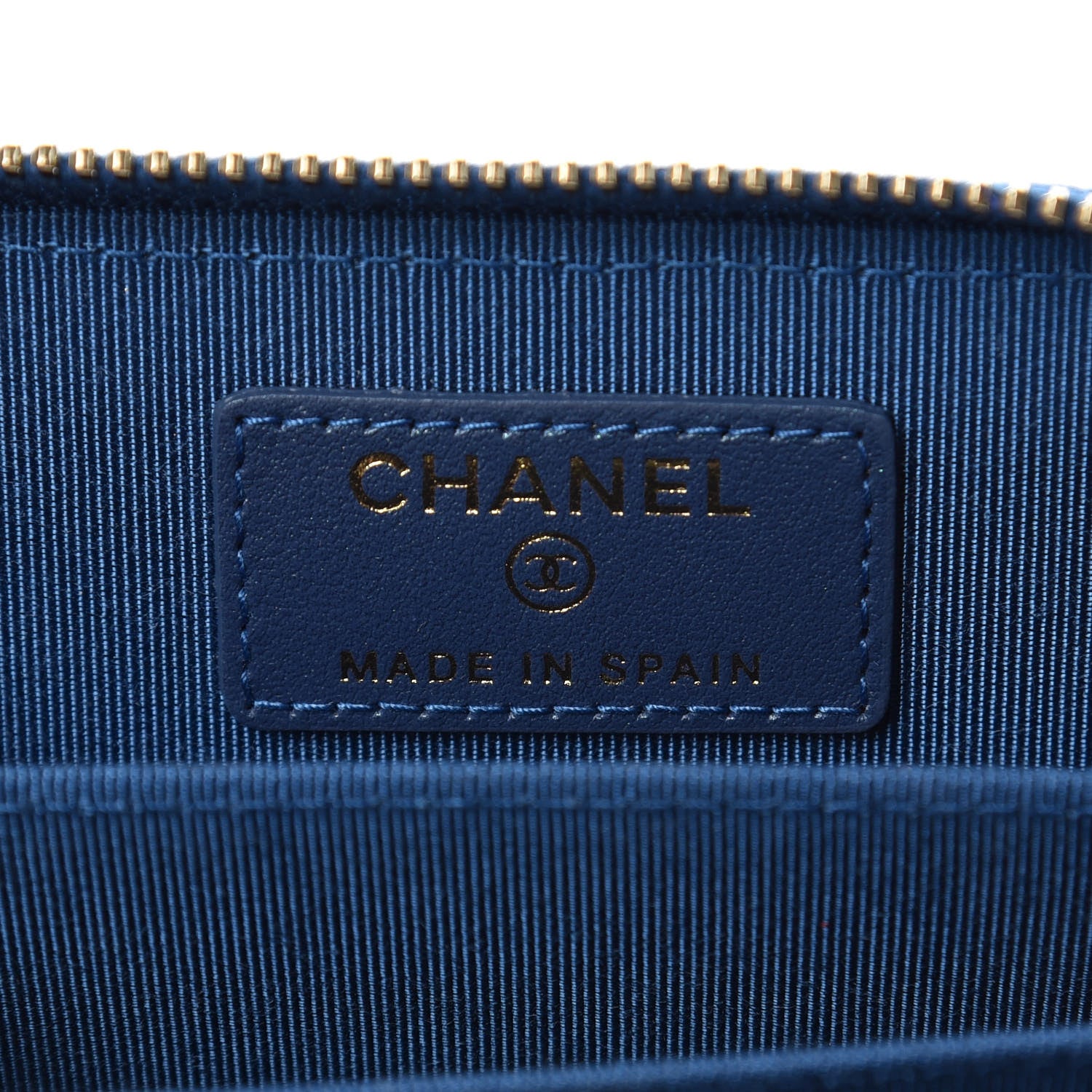 Chanel Metallic Caviar Quilted Zip Coin Purse Dark Blue 6 of 9