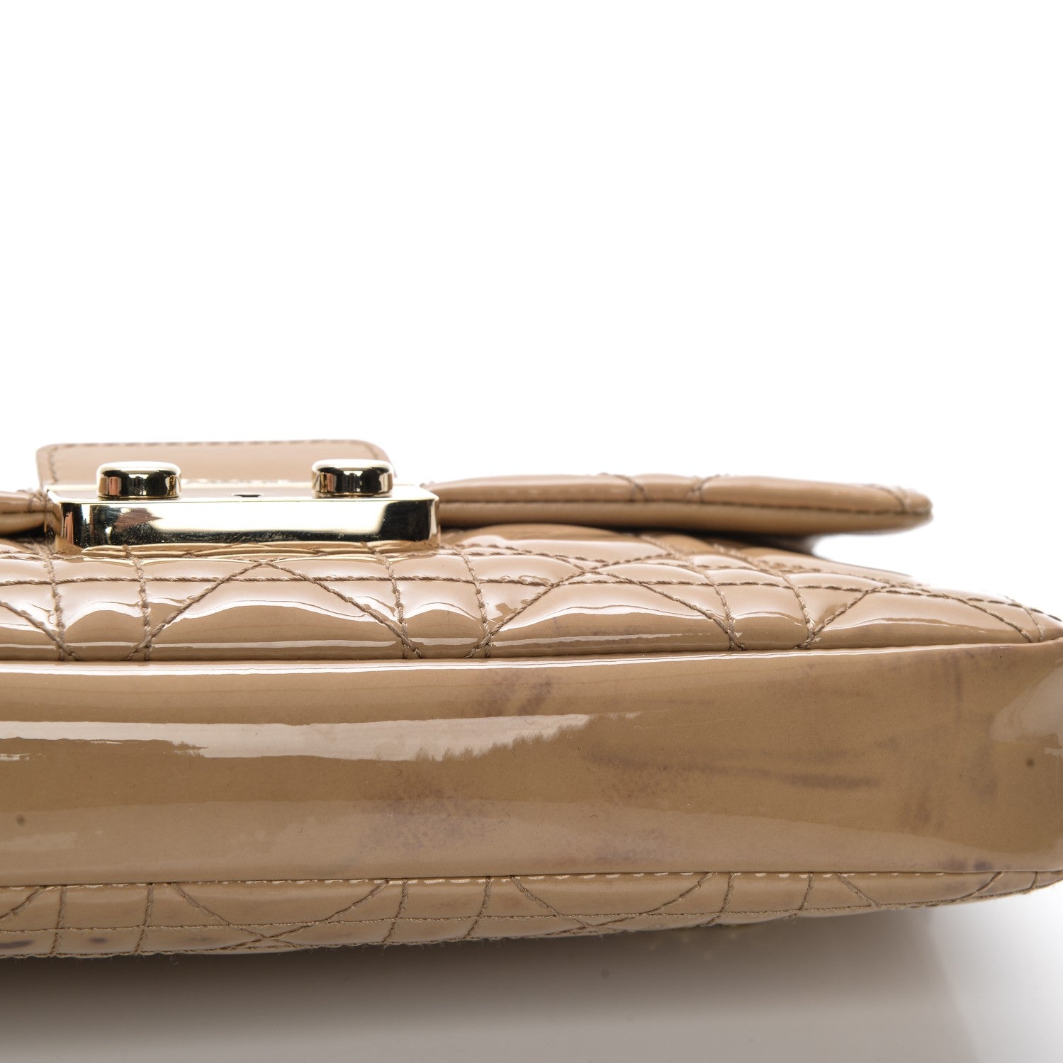 Christian Dior Patent Cannage New Lock Pouch Beige 10 of 10