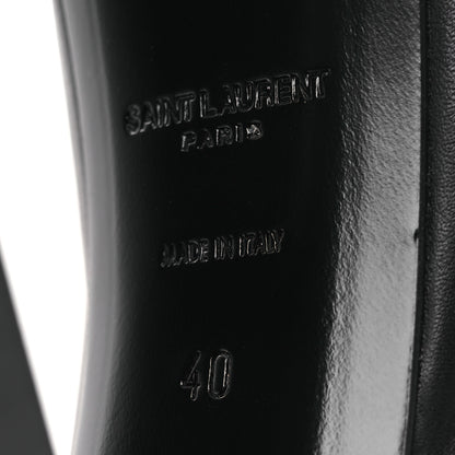 Saint Laurent Calfskin Mina Lace Up Platform Boots 40 Black 8 of 12