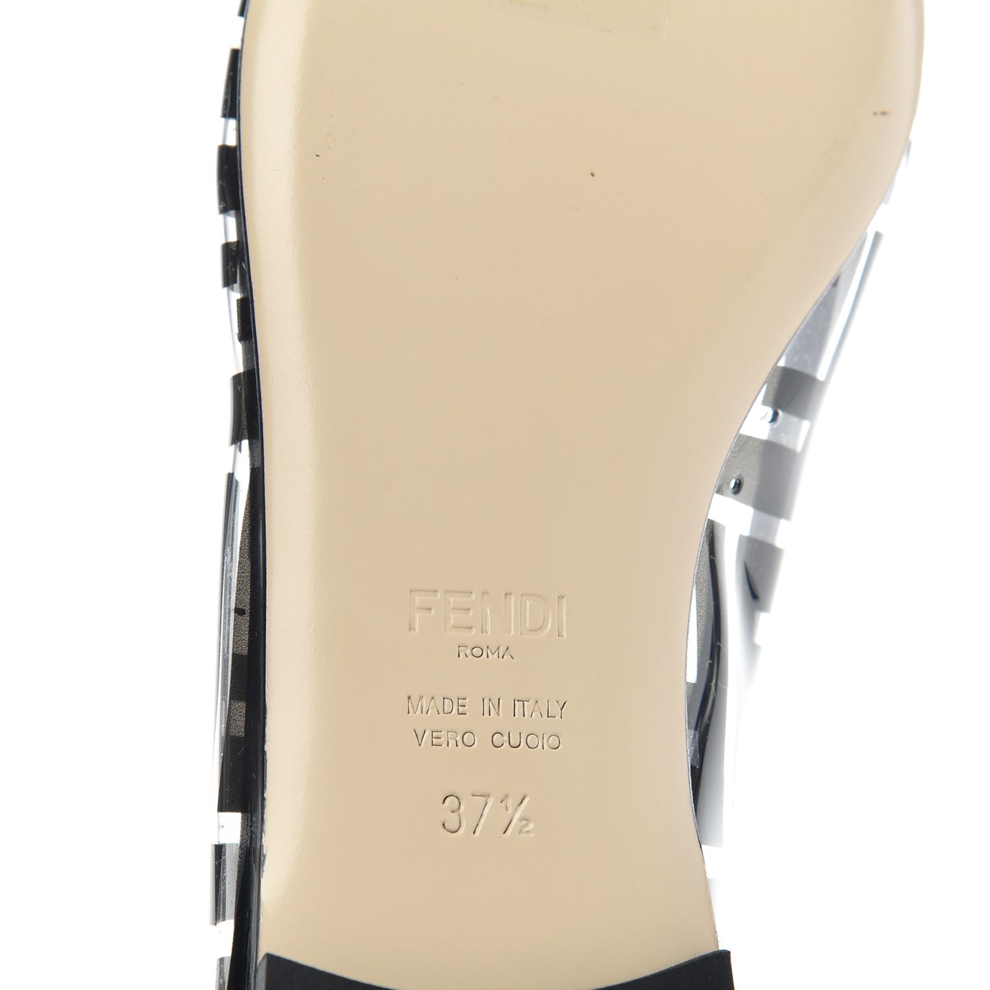 PVC Calfskin FF Colibri Ballerina Flats 37.5 Black