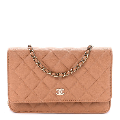 Chanel Caviar Quilted Wallet On Chain WOC Dark Beige 1 of 9