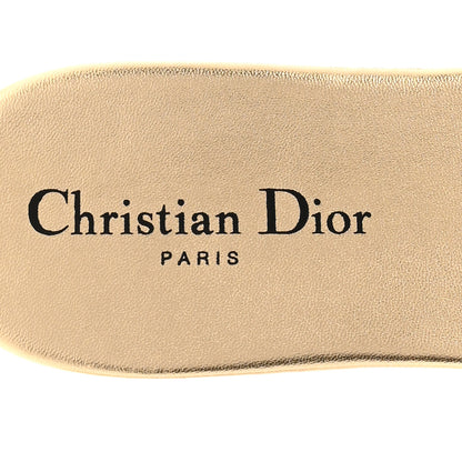 Christian Dior Cotton Strass Embroidered Dway Slide Sandals  40 Gold 8 of 10