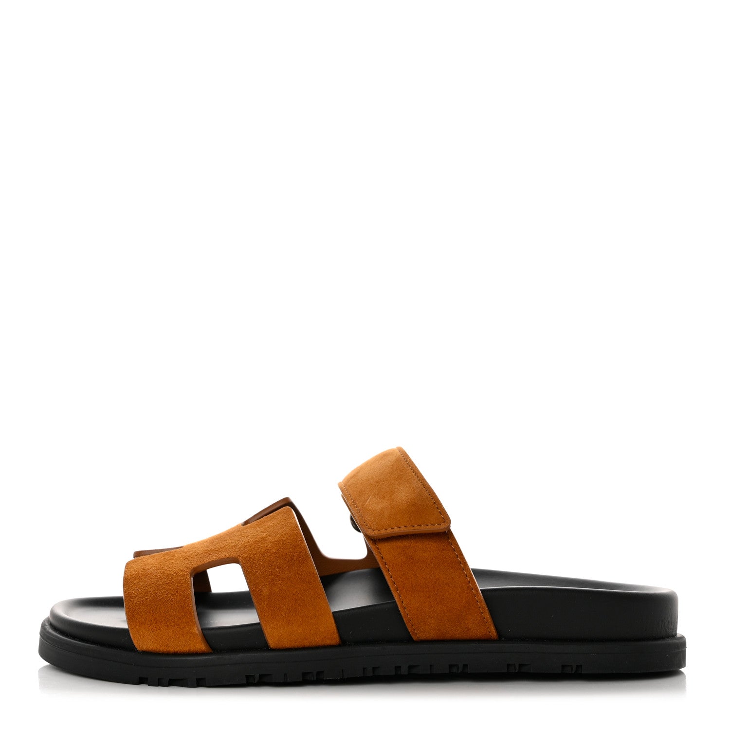 Hermes Suede Goatskin Womens Chypre Sandals 37 Naturel 1 of 9