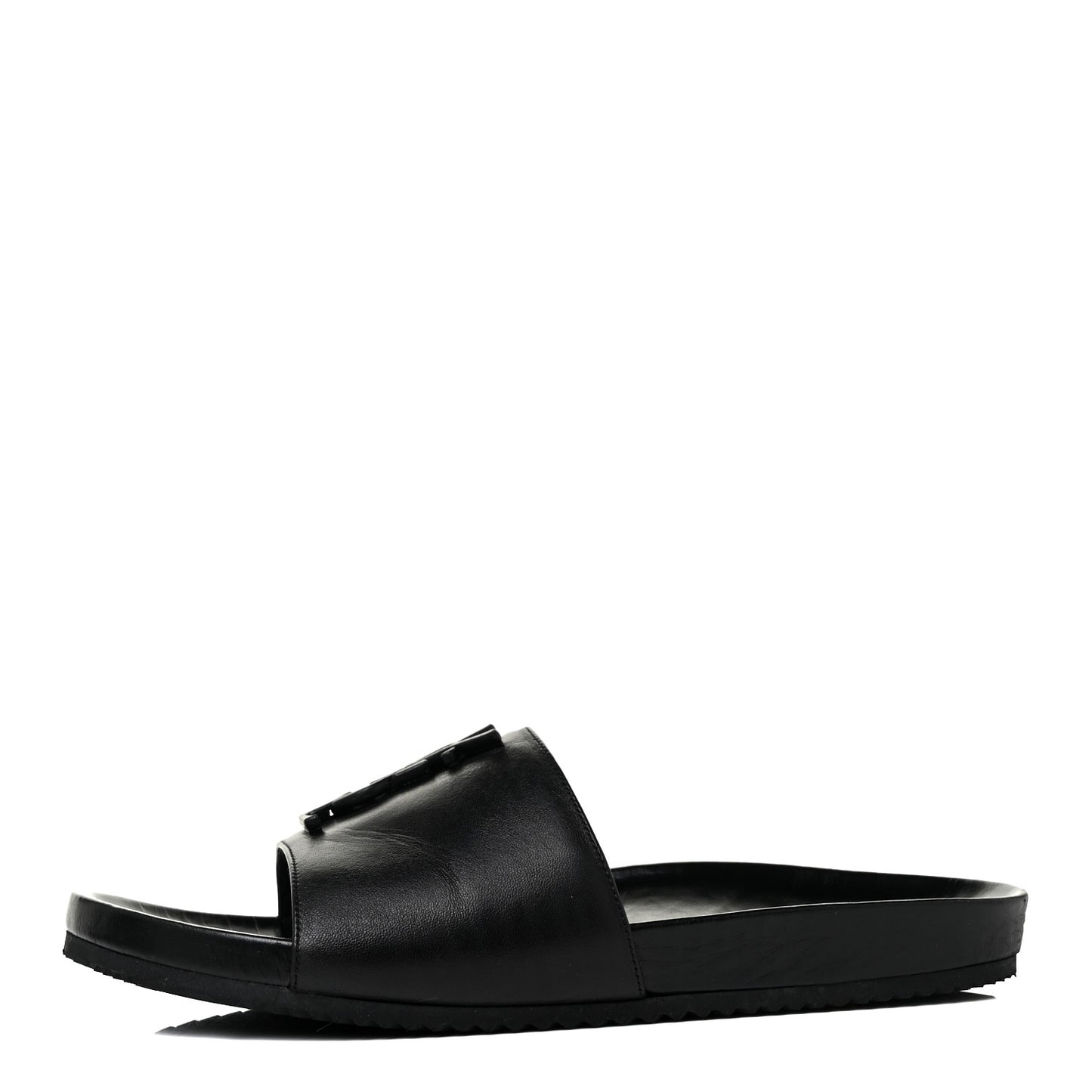 Calfskin Monogram Jimmy Joan Slide Sandals 39 Black