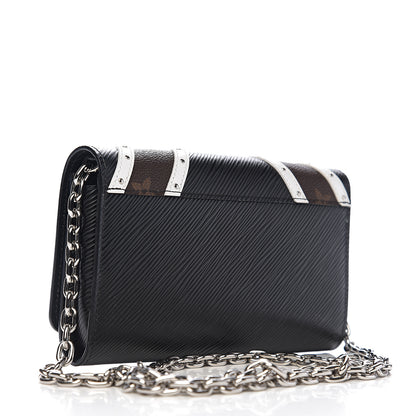 Louis Vuitton Epi Monogram Studded Twist Chain Wallet Black 2 of 8