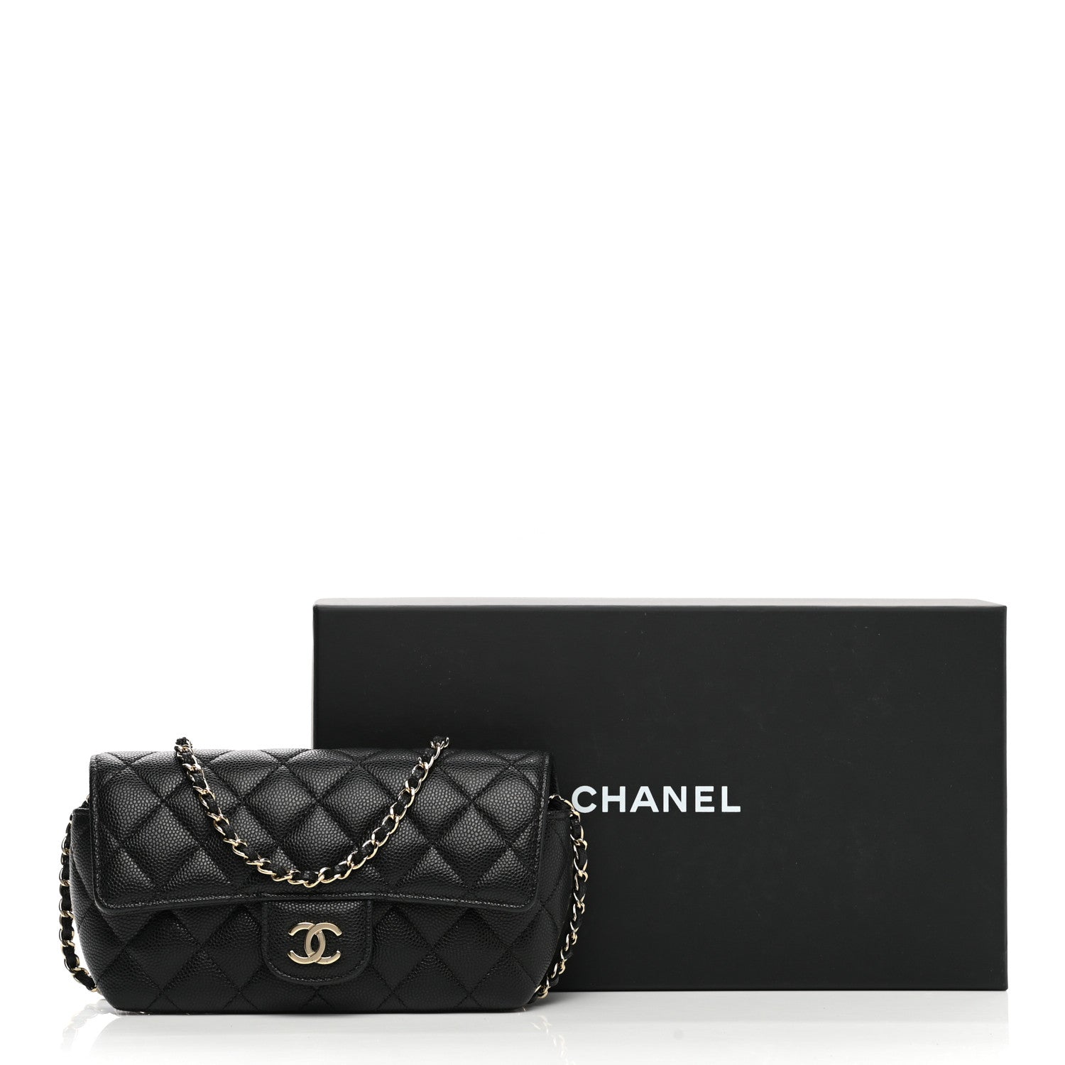 Chanel Caviar Quilted Glasses Case With Chain Black 10 of 10