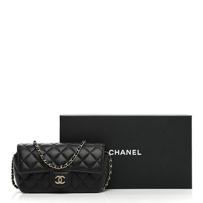 Chanel Caviar Quilted Glasses Case With Chain Black 10 of 10