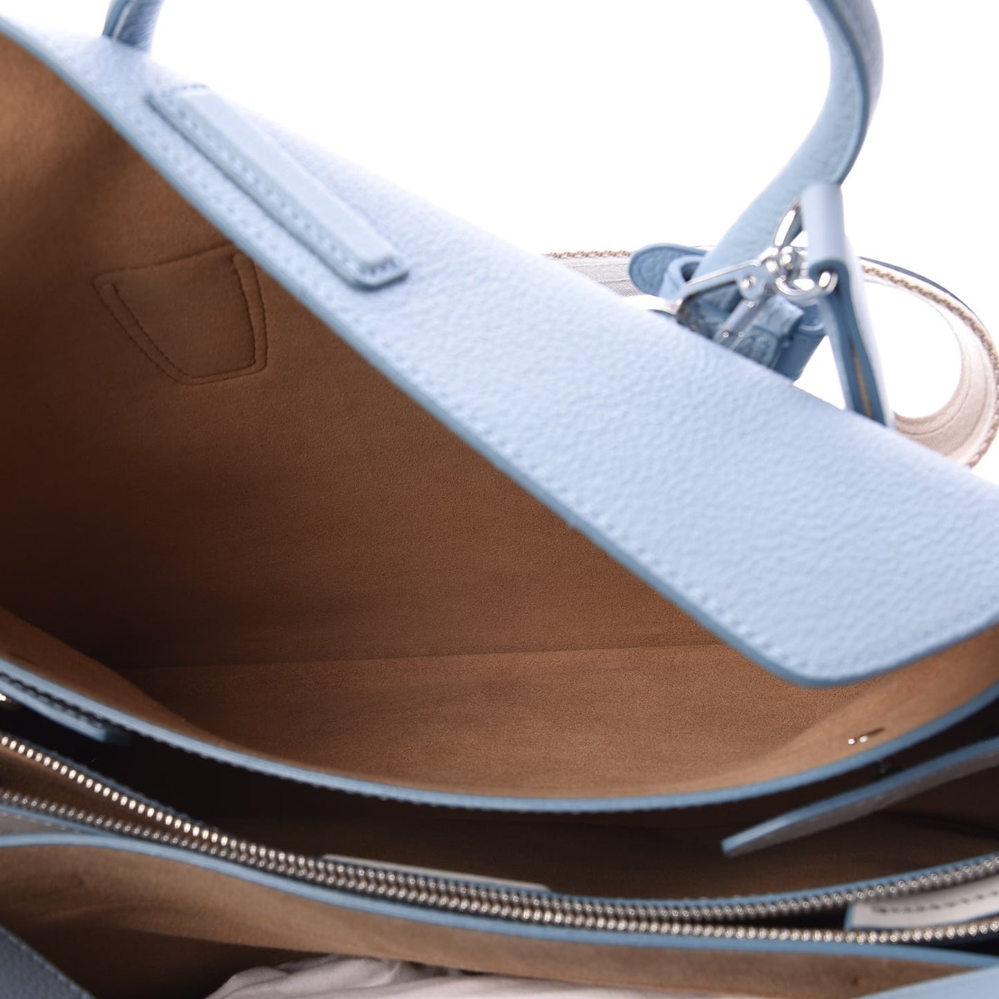 Grained Calfskin Large Milla Tote Sky Blue
