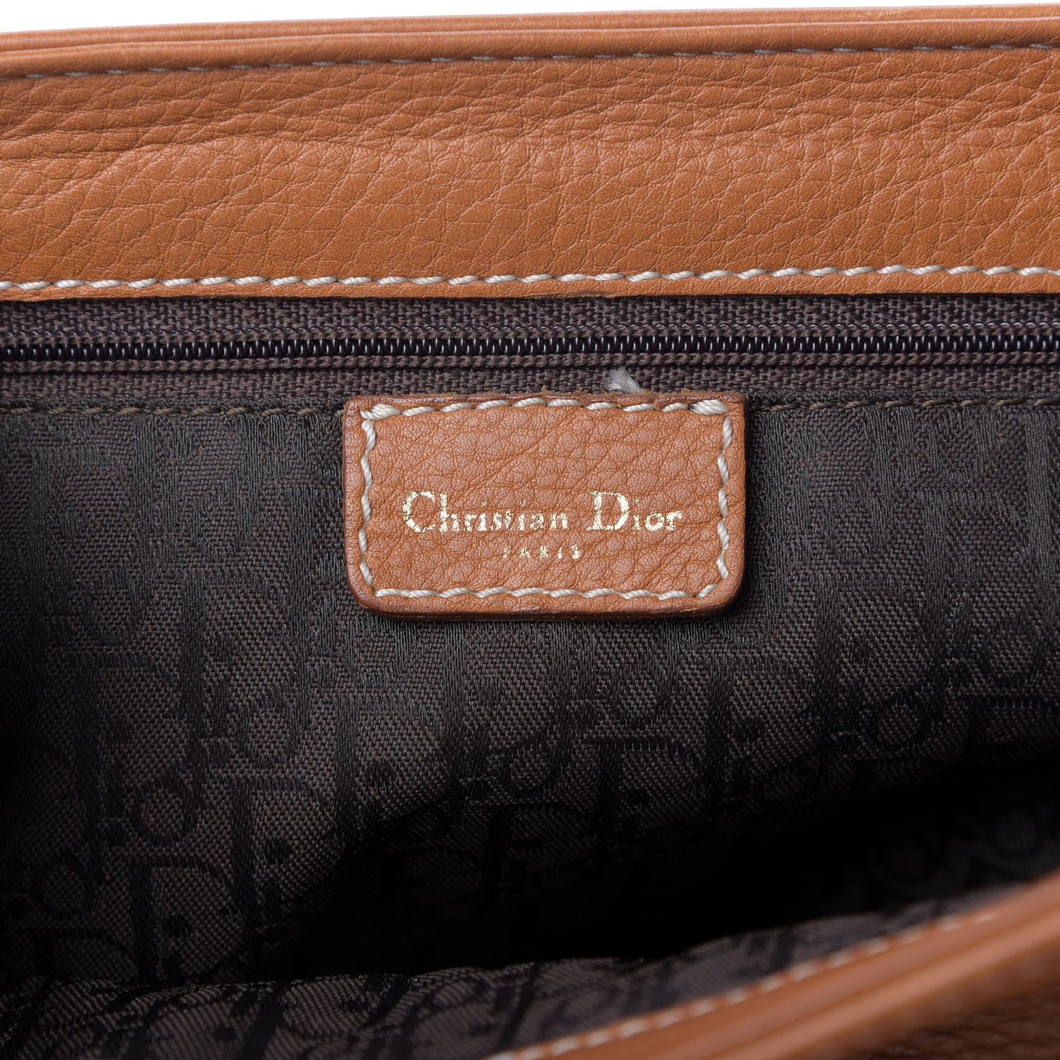 Christian Dior Calfskin Saddle Top Handle Satchel Tan 8 of 9
